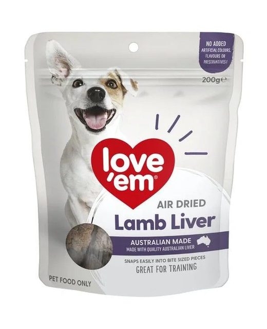 Love Em Air Dried Lamb Liver Dog Treats 200gm