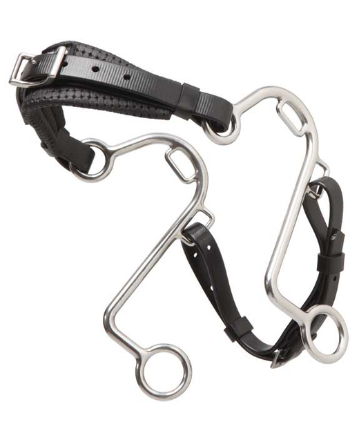 "S" Hackamore SS PVC Nose BLK