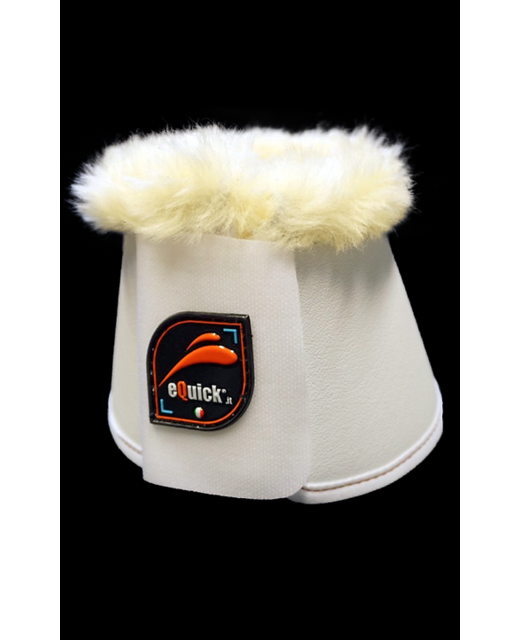 Equick eOverreach Fluffy Bell Boot Large White HorseBoots, Bandages