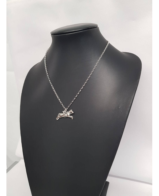 Sterling Silver Jumping Horse Necklace