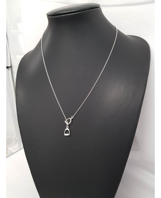 Sterling Silver Twin Stirrup Necklace 