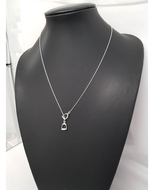 Sterling Silver Twin Stirrup Necklace 