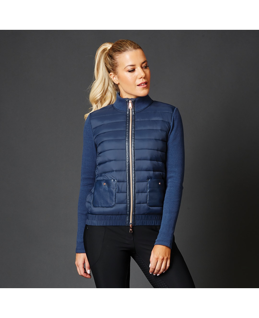 Dublin Black Eleanor Leather Detail Puffer Jacket